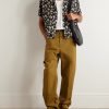 Paper Hat Camp-Collar Printed Satin Shirt - OU Paper Hat Camp-Collar Printed Satin Shirt - OU