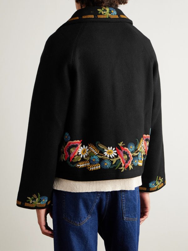 Aquitaine Beaded Wool Jacket - BK