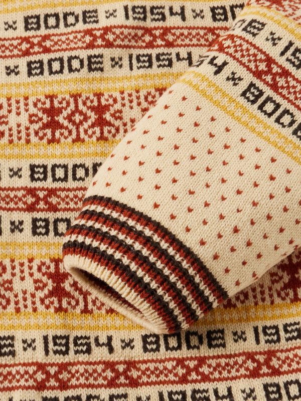 Marzipan Jacquard-Knit Wool Cardigan - E1