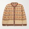 Marzipan Jacquard-Knit Wool Cardigan