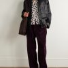 Paper Birch Camp-Collar Printed Satin Shirt - OU Paper Birch Camp-Collar Printed Satin Shirt - OU
