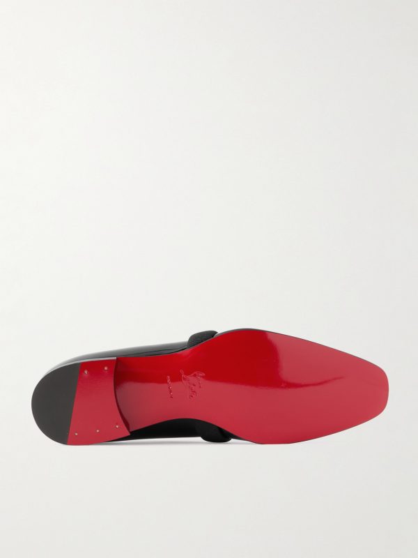 Dandydeco Grosgrain-Trimmed Patent-Leather Loafers - E1 Dandydeco Grosgrain-Trimmed Patent-Leather Loafers - E1