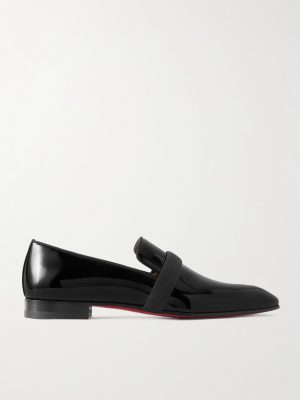 Dandydeco Grosgrain-Trimmed Patent-Leather Loafers Dandydeco Grosgrain-Trimmed Patent-Leather Loafers