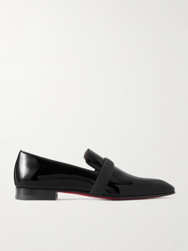 Dandydeco Grosgrain-Trimmed Patent-Leather Loafers Dandydeco Grosgrain-Trimmed Patent-Leather Loafers