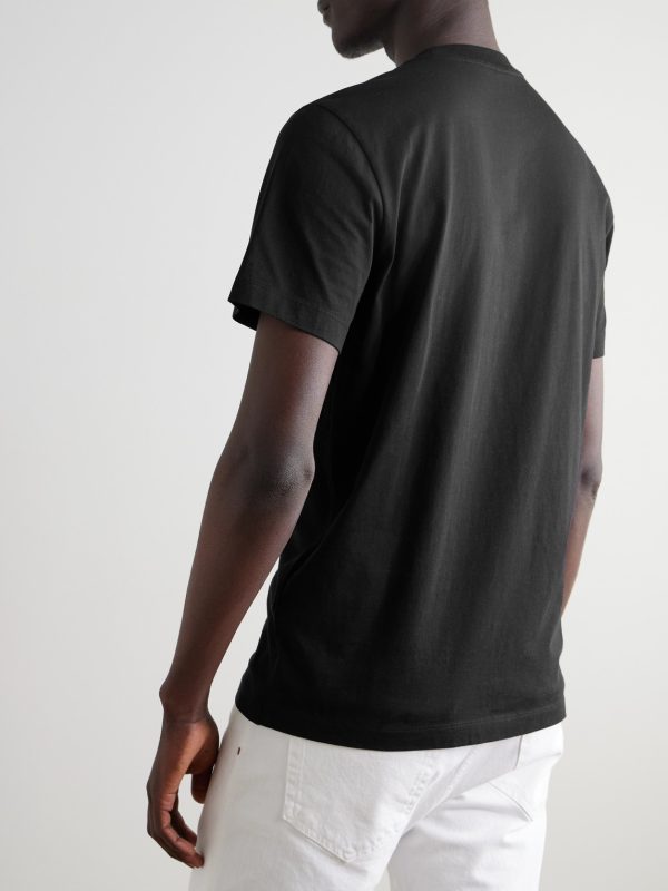 Three-Pack Logo-Appliquéd Organic Cotton-Jersey T-Shirts - BK