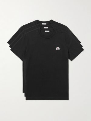 Three-Pack Logo-Appliquéd Organic Cotton-Jersey T-Shirts Three-Pack Logo-Appliquéd Organic Cotton-Jersey T-Shirts