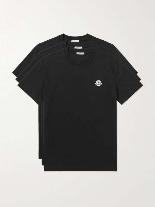 Three-Pack Logo-Appliquéd Organic Cotton-Jersey T-Shirts