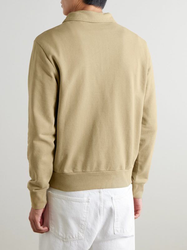 Logo-Embroidered Cotton-Jersey Half-Zip Sweatshirt - BK