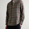 Button-Down Collar Logo-Embroidered Checked Cotton Shirt - FR Button-Down Collar Logo-Embroidered Checked Cotton Shirt - FR