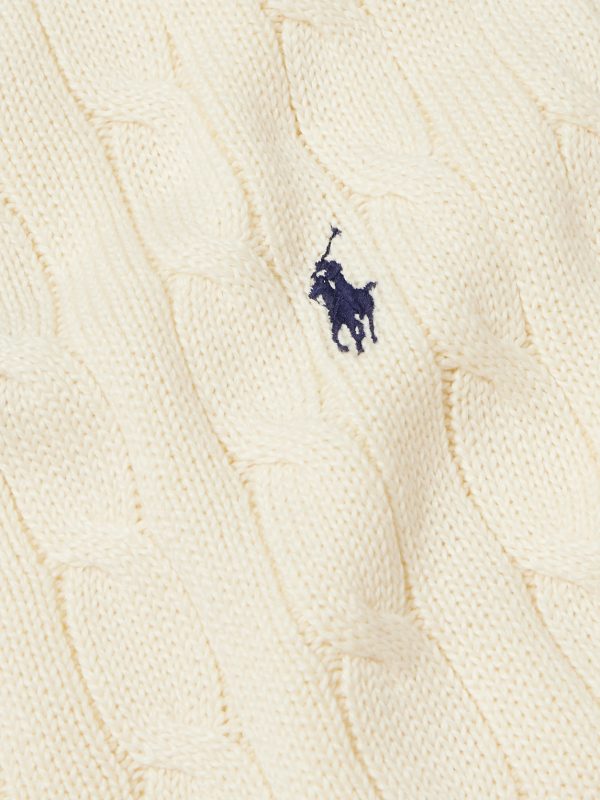 Logo-Embroidered Cable-Knit Cotton Vest - CU