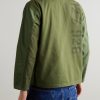 Panelled Distressed Embroidered Cotton Overshirt - BK Panelled Distressed Embroidered Cotton Overshirt - BK