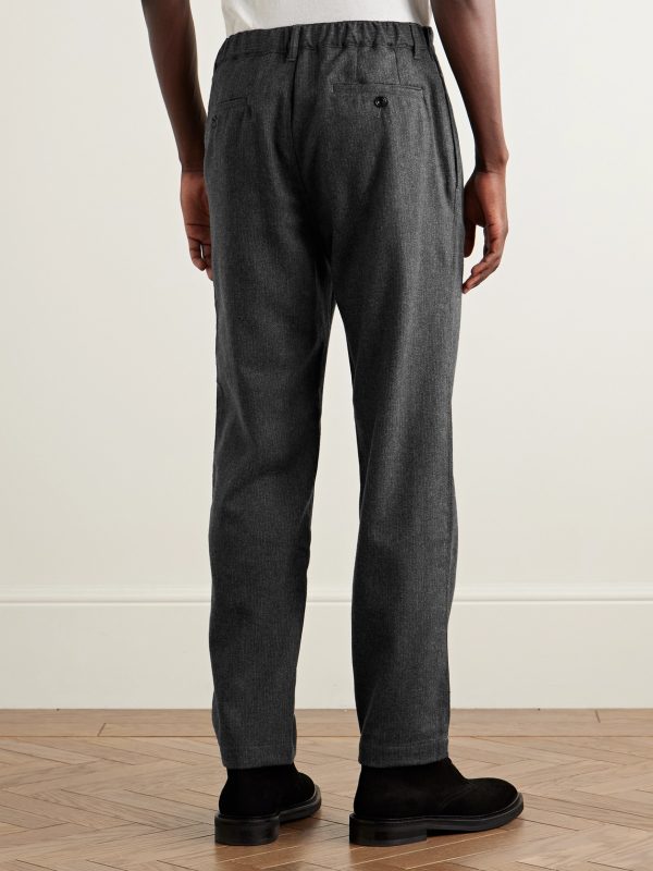 Tanker Straight-Leg Wool-Blend Drawstring Trousers - BK Tanker Straight-Leg Wool-Blend Drawstring Trousers - BK