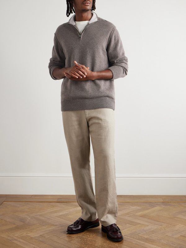 Wool and Cashmere-Blend Half-Zip Sweater - OU
