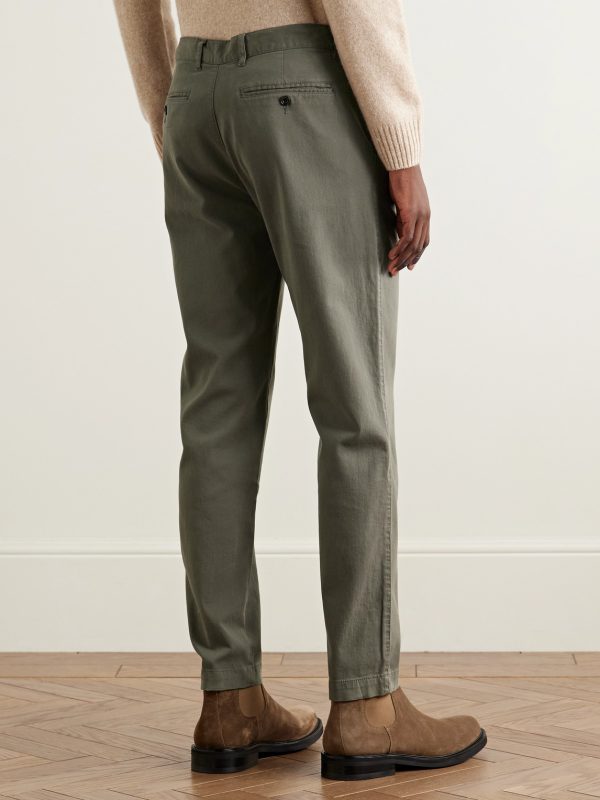 Tyron Slim-Fit Straight-Leg Cotton-Blend Trousers - BK