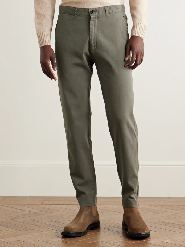 Tyron Slim-Fit Straight-Leg Cotton-Blend Trousers - FR