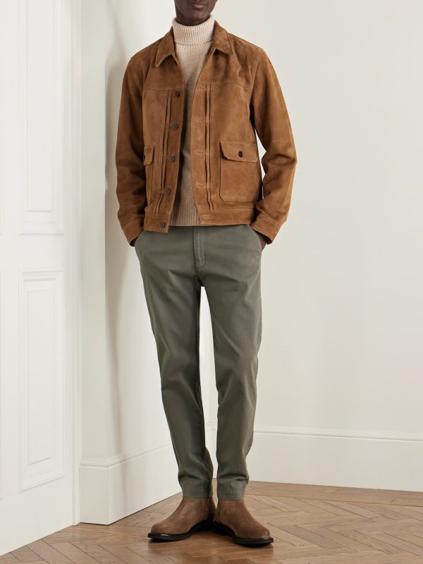 Tyron Slim-Fit Straight-Leg Cotton-Blend Trousers - OU