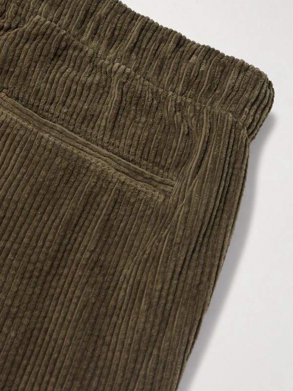 Joggy Straight-Leg Cotton-Corduroy Drawstring Trousers - CU