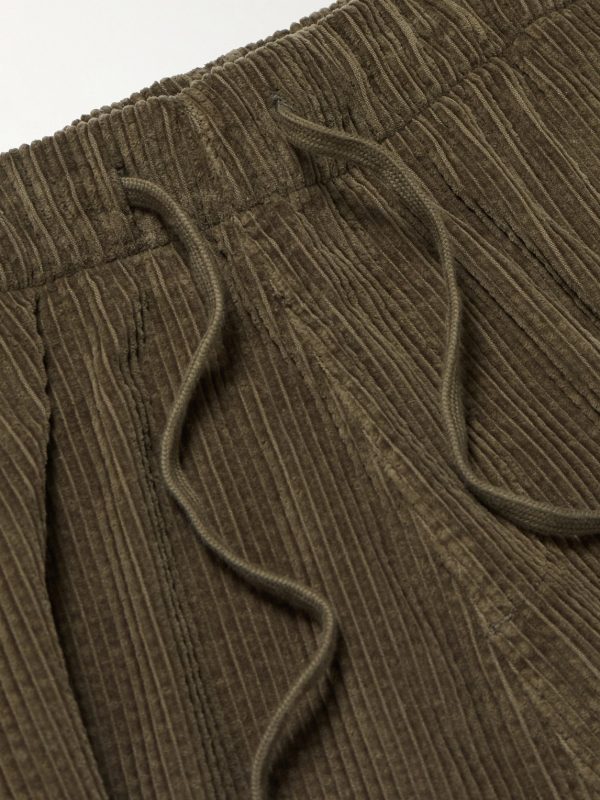 Joggy Straight-Leg Cotton-Corduroy Drawstring Trousers - E1