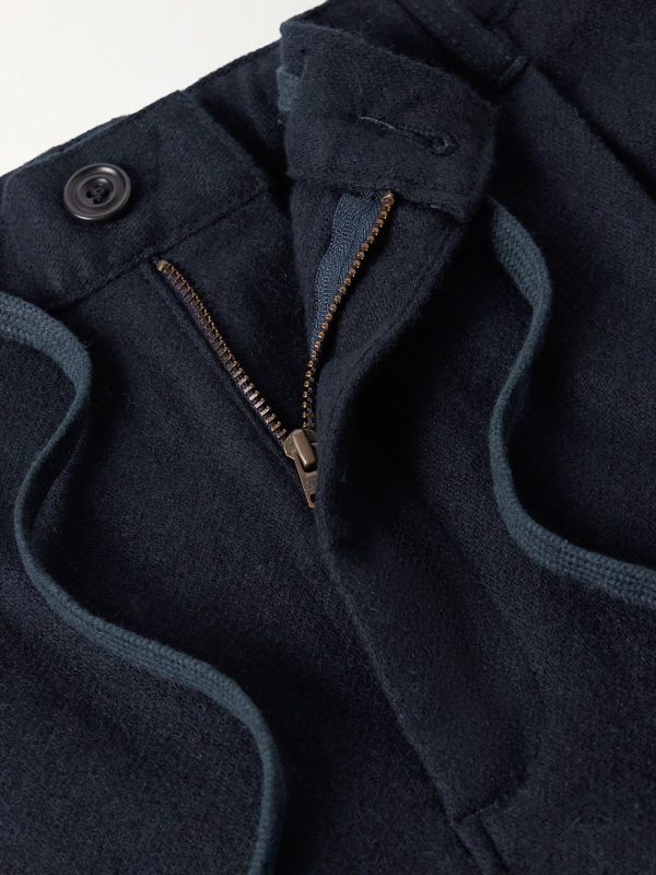 Tanker Straight-Leg Wool-Blend Drawstring Trousers - E1