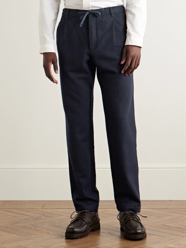 Tanker Straight-Leg Wool-Blend Drawstring Trousers - FR