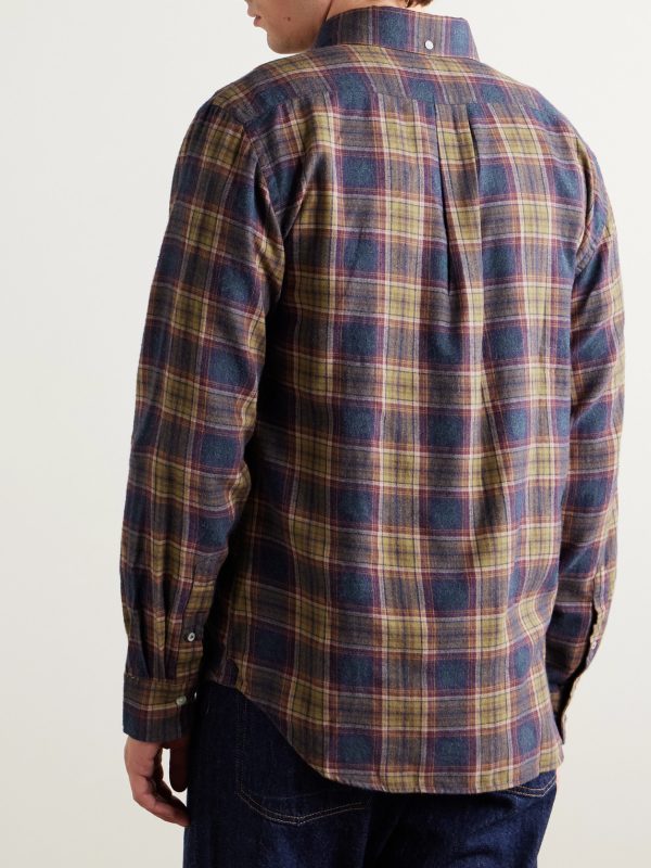 Pitt Button-Down Collar Checked Cotton-Flannel Shirt - BK Pitt Button-Down Collar Checked Cotton-Flannel Shirt - BK