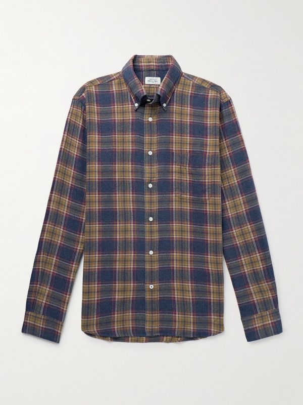 Pitt Button-Down Collar Checked Cotton-Flannel Shirt Pitt Button-Down Collar Checked Cotton-Flannel Shirt