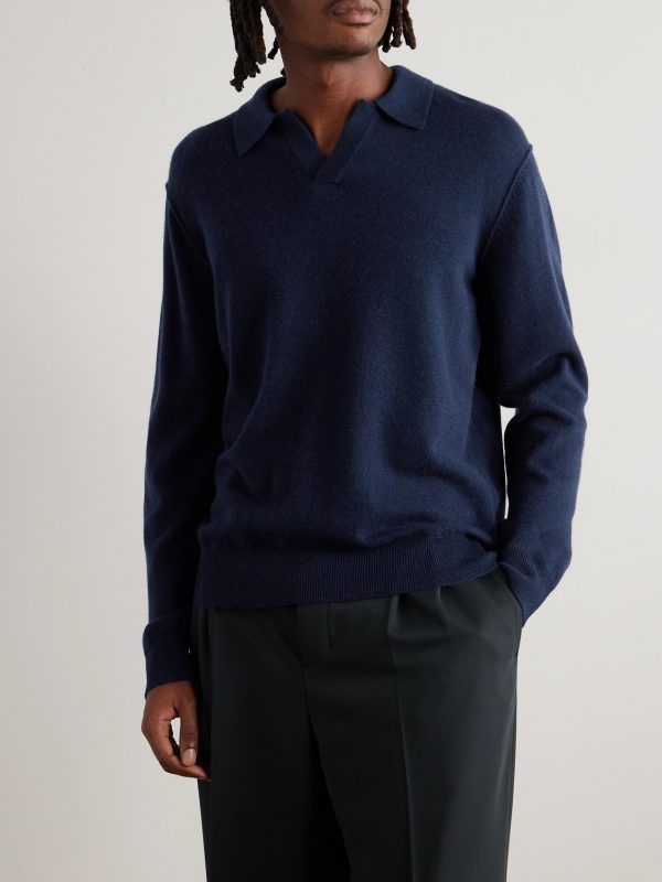 Wool and Cashmere-Blend Polo Shirt - FR Wool and Cashmere-Blend Polo Shirt - FR