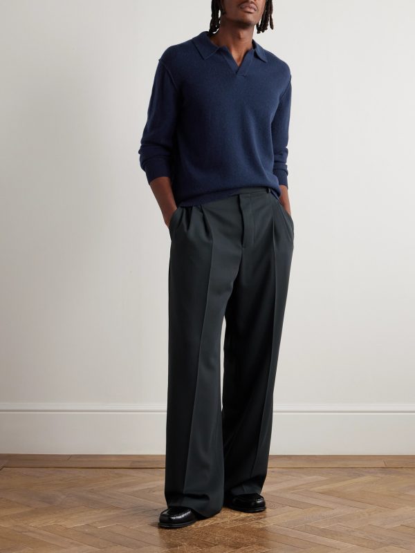 Wool and Cashmere-Blend Polo Shirt - OU Wool and Cashmere-Blend Polo Shirt - OU