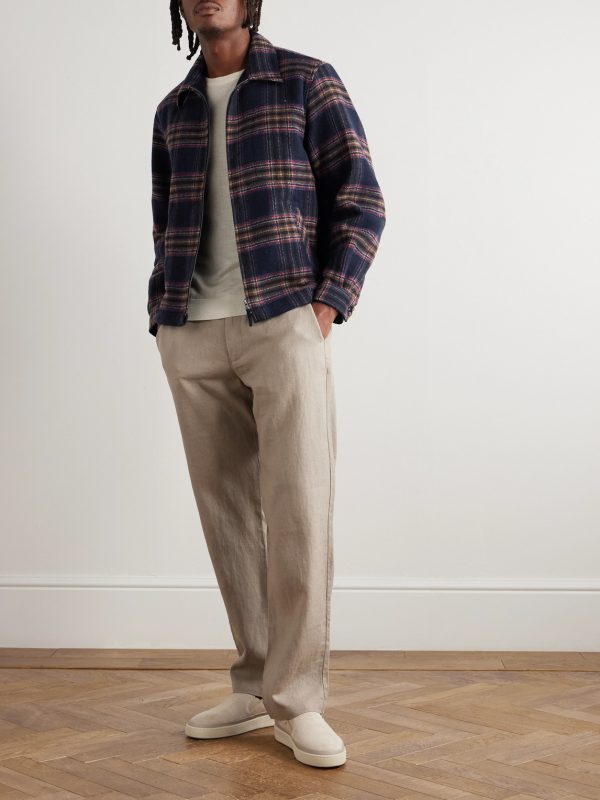 Dave Checked Double-Faced Recycled Wool-Blend Jacket - OU Dave Checked Double-Faced Recycled Wool-Blend Jacket - OU