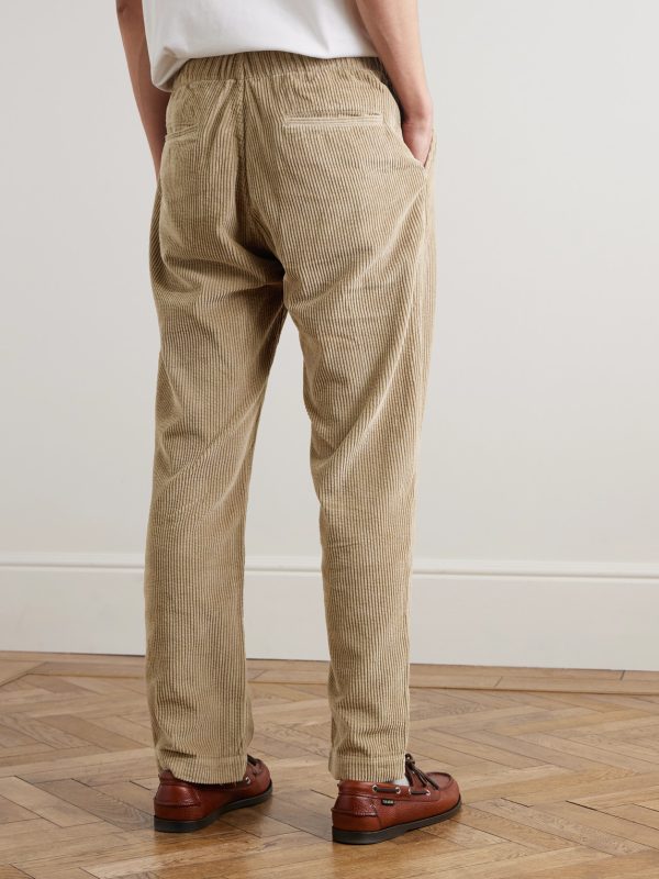 Joggy Straight-Leg Cotton-Corduroy Drawstring Trousers - BK Joggy Straight-Leg Cotton-Corduroy Drawstring Trousers - BK