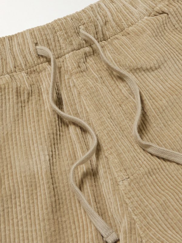 Joggy Straight-Leg Cotton-Corduroy Drawstring Trousers - E1 Joggy Straight-Leg Cotton-Corduroy Drawstring Trousers - E1