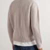 Ribbed Wool Half-Zip Sweater - BK Ribbed Wool Half-Zip Sweater - BK