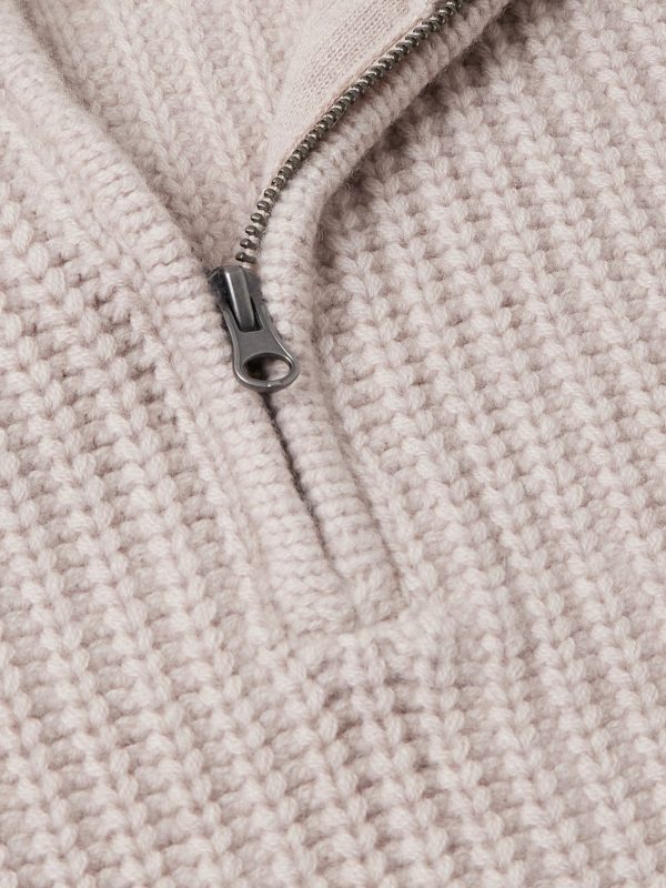 Ribbed Wool Half-Zip Sweater - CU Ribbed Wool Half-Zip Sweater - CU