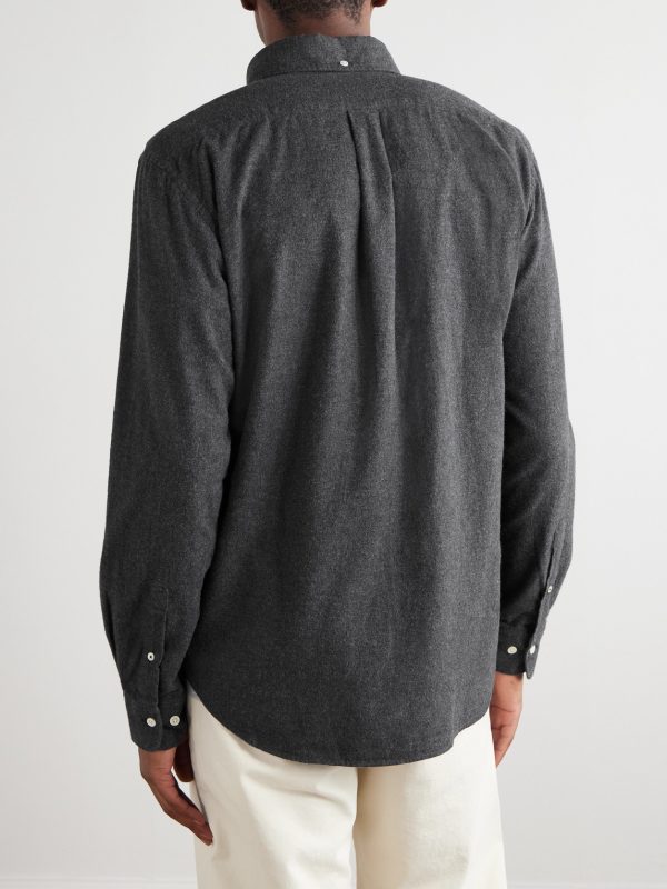 Pitt Button-Down Collar Cotton-Flannel Shirt - BK Pitt Button-Down Collar Cotton-Flannel Shirt - BK