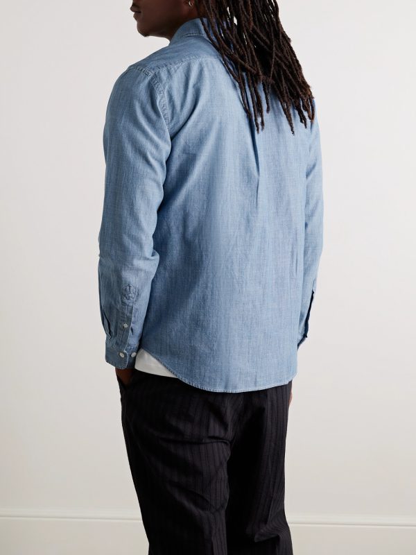 Button-Down Collar Cotton-Chambray Shirt - BK Button-Down Collar Cotton-Chambray Shirt - BK