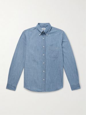 Button-Down Collar Cotton-Chambray Shirt