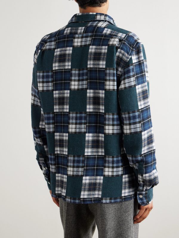 Patt Patchwork Checked Cotton Shirt - BK Patt Patchwork Checked Cotton Shirt - BK