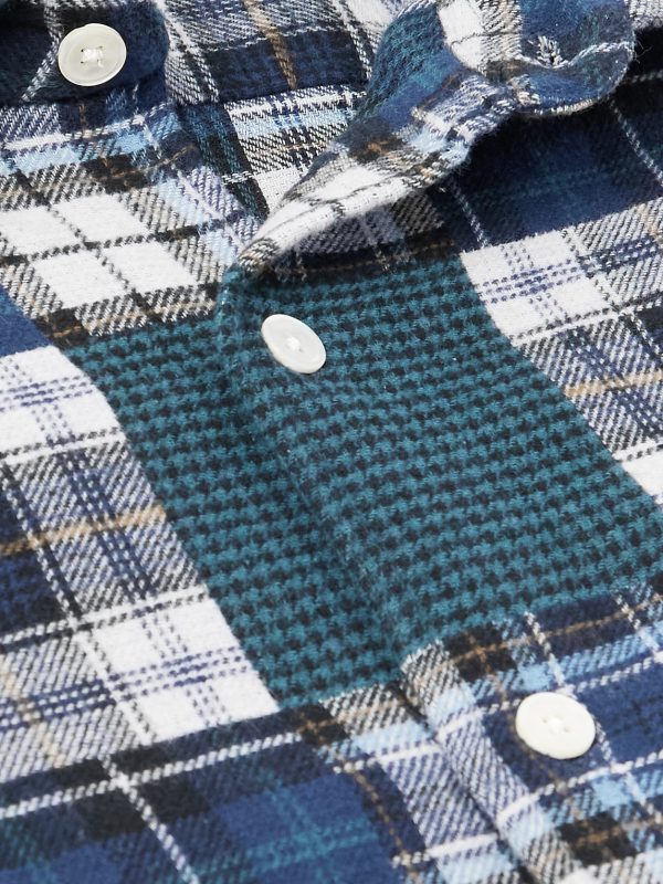 Patt Patchwork Checked Cotton Shirt - CU Patt Patchwork Checked Cotton Shirt - CU