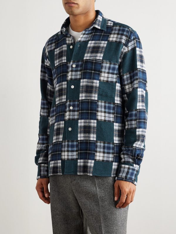 Patt Patchwork Checked Cotton Shirt - FR Patt Patchwork Checked Cotton Shirt - FR