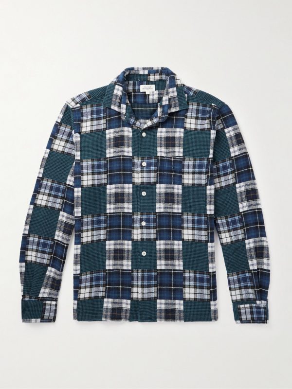 Patt Patchwork Checked Cotton Shirt Patt Patchwork Checked Cotton Shirt