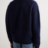 Shawl-Collar Ribbed Wool Cardigan - BK Shawl-Collar Ribbed Wool Cardigan - BK