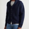 Shawl-Collar Ribbed Wool Cardigan - FR Shawl-Collar Ribbed Wool Cardigan - FR