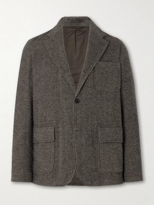 Joey Herringbone Wool-Blend Blazer