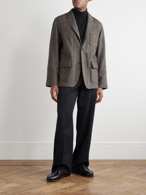 Joey Herringbone Wool-Blend Blazer - OU Joey Herringbone Wool-Blend Blazer - OU