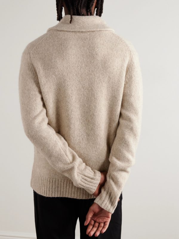 Shawl-Collar Knitted Cardigan - BK Shawl-Collar Knitted Cardigan - BK