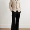 Shawl-Collar Knitted Cardigan - OU Shawl-Collar Knitted Cardigan - OU