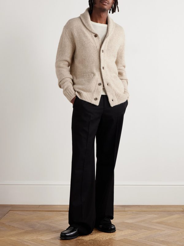 Shawl-Collar Knitted Cardigan - OU Shawl-Collar Knitted Cardigan - OU