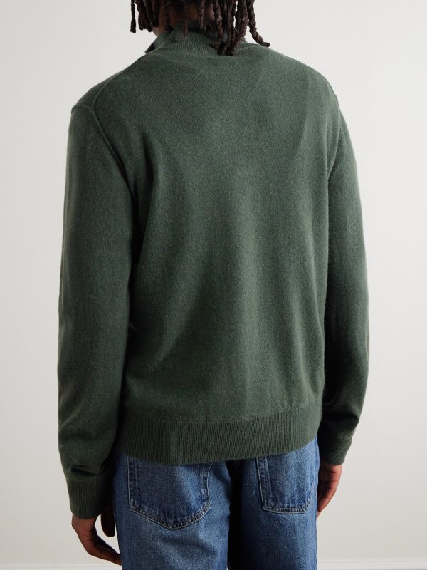 Wool and Cashmere-Blend Half-Zip Sweater - BK