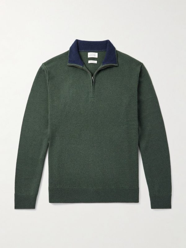 Wool and Cashmere-Blend Half-Zip Sweater