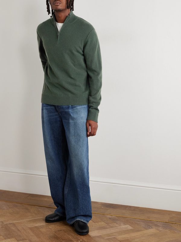 Wool and Cashmere-Blend Half-Zip Sweater - OU
